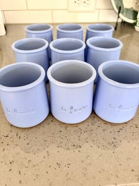 La Fermiere Lavender Ceramic Yogurt Pots - Set of 9